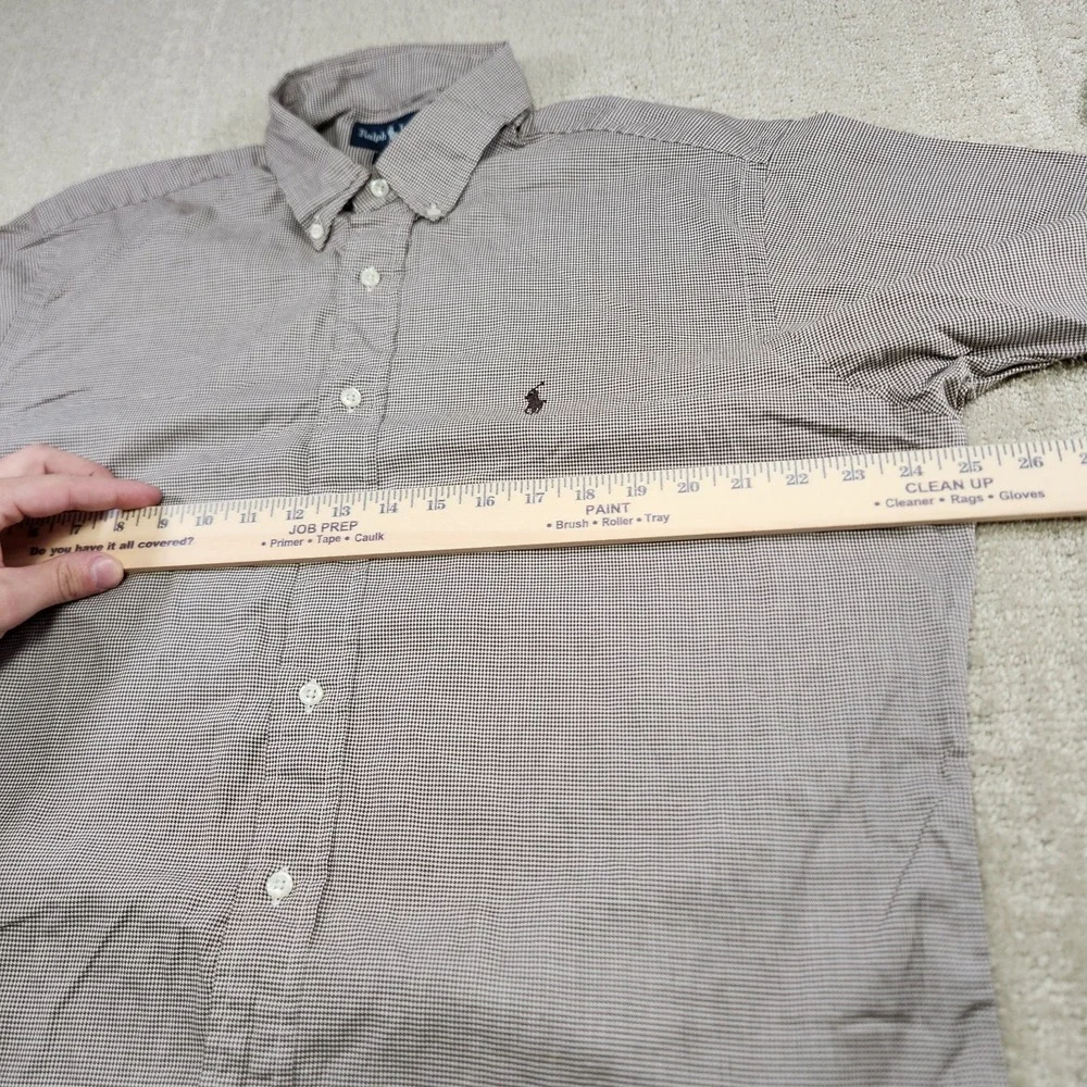 Vintage‎ Polo Ralph Lauren Shirt Men 16 (L) Yarmouth Button Down Houndstooth